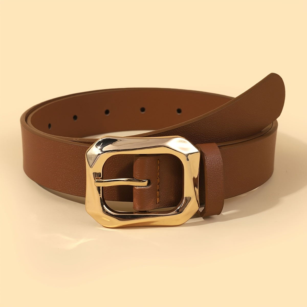 Lot de 2 ceintures pour femmes – Boucles carrées dorées, noir et marron, ceintures élégantes pour robes, pantalons décontractés, jeans et plus, parfaites pour tenue décontractée, fêtes et occasions spéciales, ceinture polyvalente