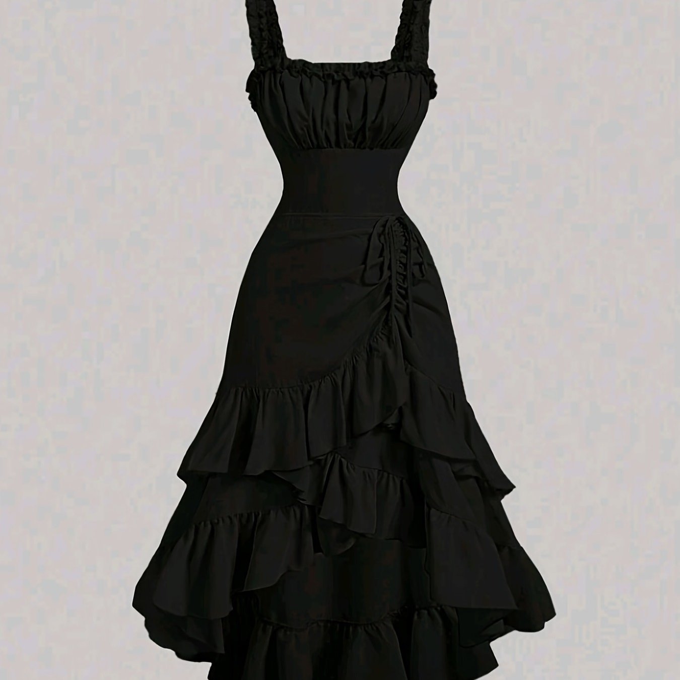 Robe romantique vintage à ourlet volanté pour femme