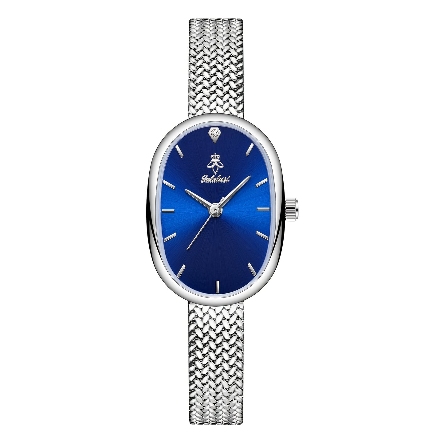 Montre Femme Élégante –Cadran Ovale Classique, Bracelet à Motif Feuille, Livrée avec Coffret Cadeau, Accessoire Stylé Indispensable pour Femme, Idéal Cadeau Saint-Valentin