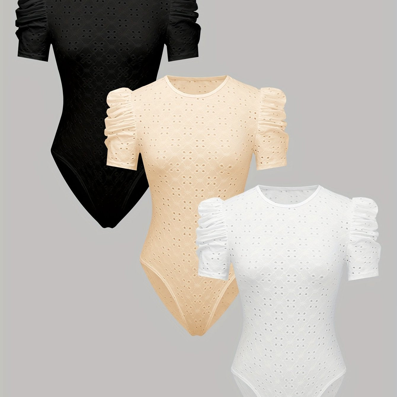 Lot de 3 camisoles femme en dentelle ajourée jacquard