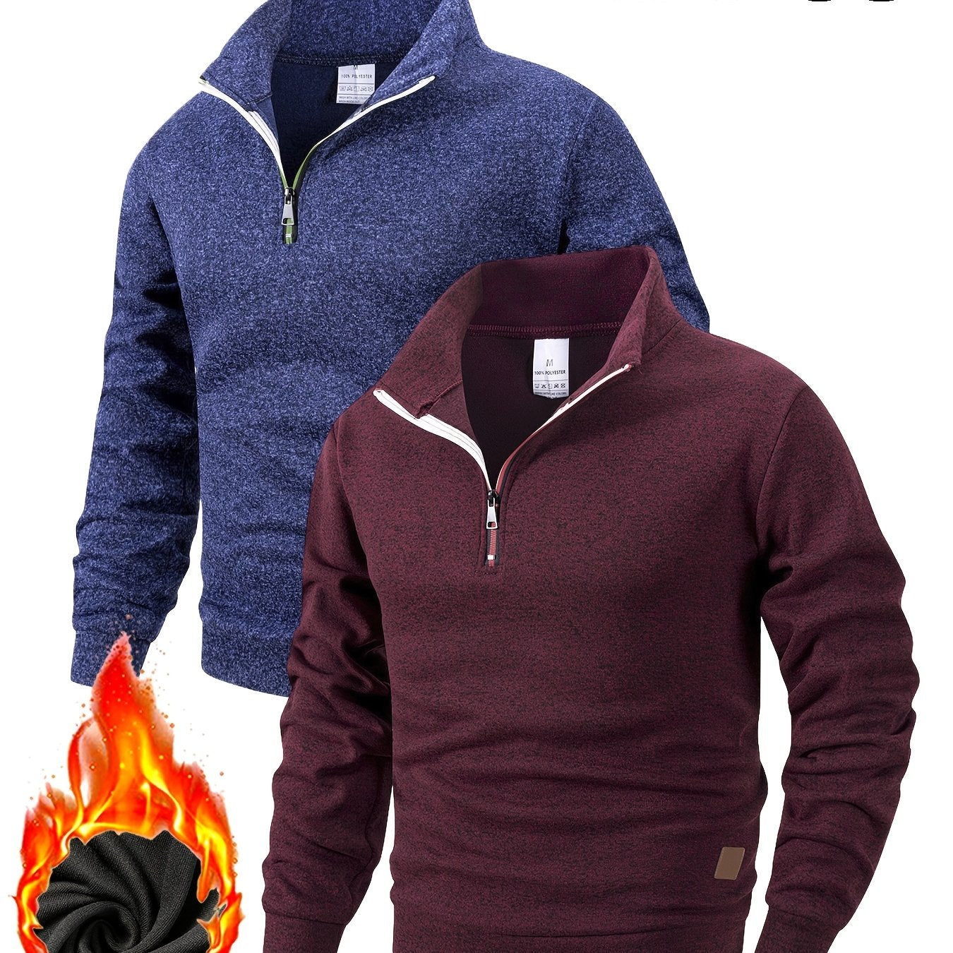 Sweat-shirt de sport homme printemps/automne – polaire légère, demi-zip, col montant et manches longues, adapté pour la course quotidienne, le fitness et le casual, léger et ajusté, idéal pour l’automne et l’hiver