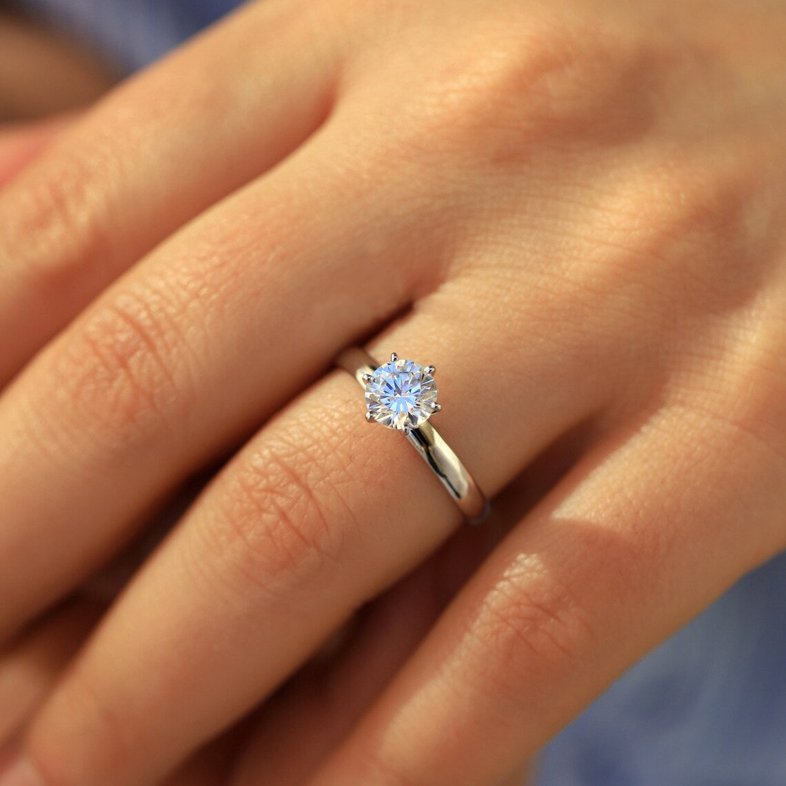 Simple Engagement Ring For Women, Golden Ring Finger Jewelry Gift Stainless Steel Ornament