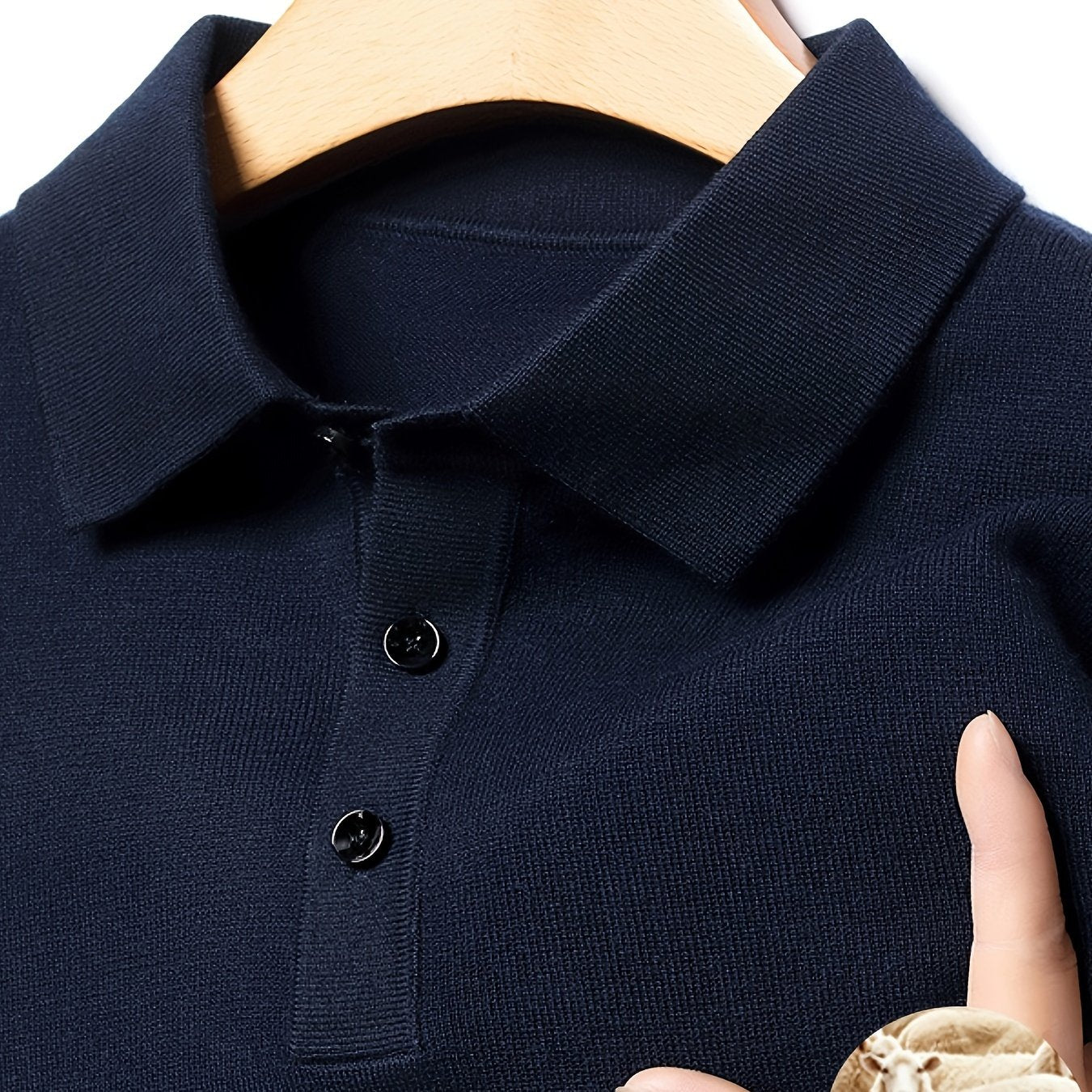 Emile Autumn and Winter 420g Knit Sweater Men's Pullover Long Sleeve Wool Shirt