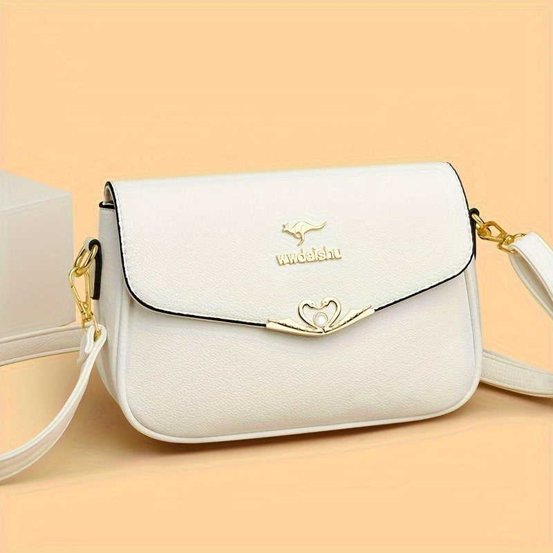 Sac bandoulière femme – noir, grande capacité, hardware doré, bandoulière réglable, polyvalent et élégant