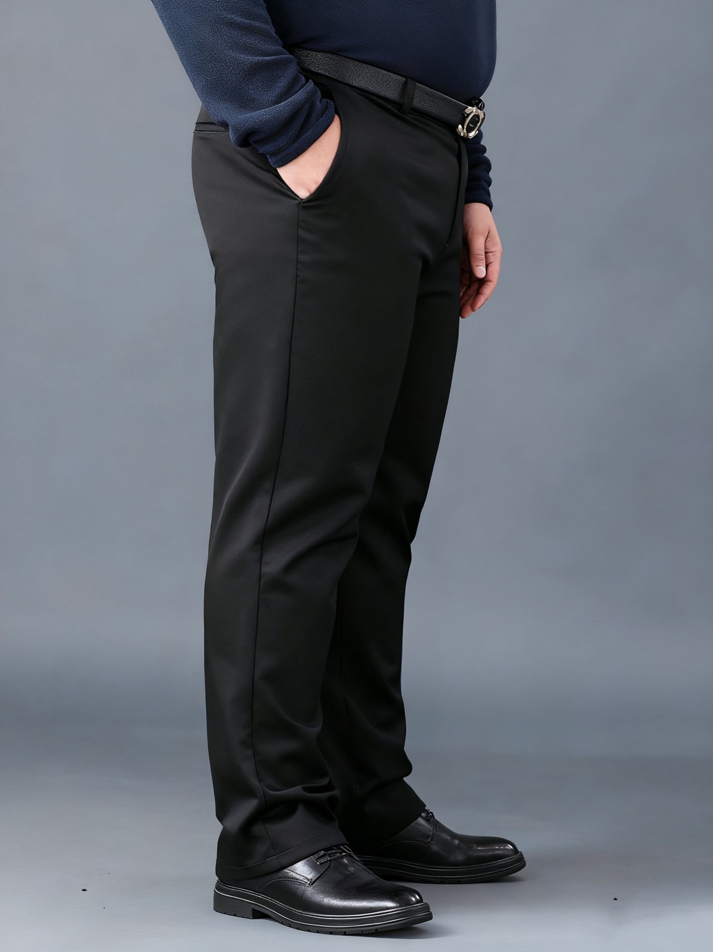 Pantalons Homme Grande Taille – Stretch, Casual & Formels, Regular Fit, Tout Saison