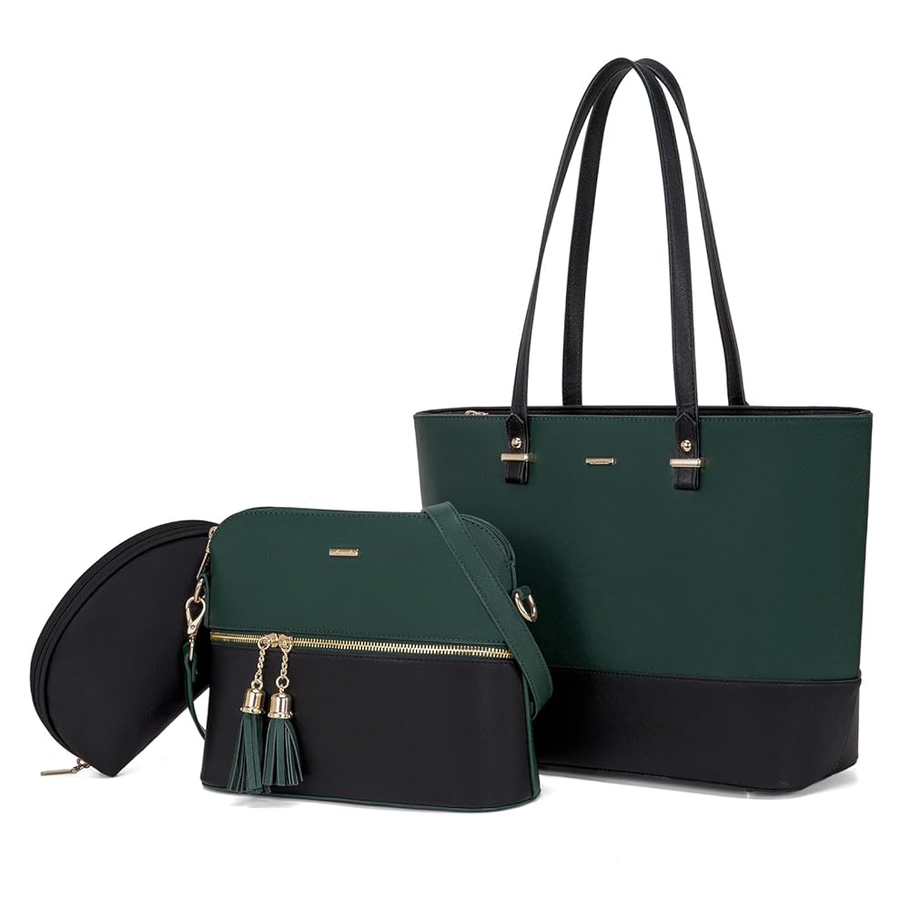 Set de Sacs à Main Femme– Grand Sac à Main Élégant, Sac à Épaule et Shopper, Set de 3 Pièces, Idéal comme Cadeau pour Femme, Bureau, Université ou Voyages