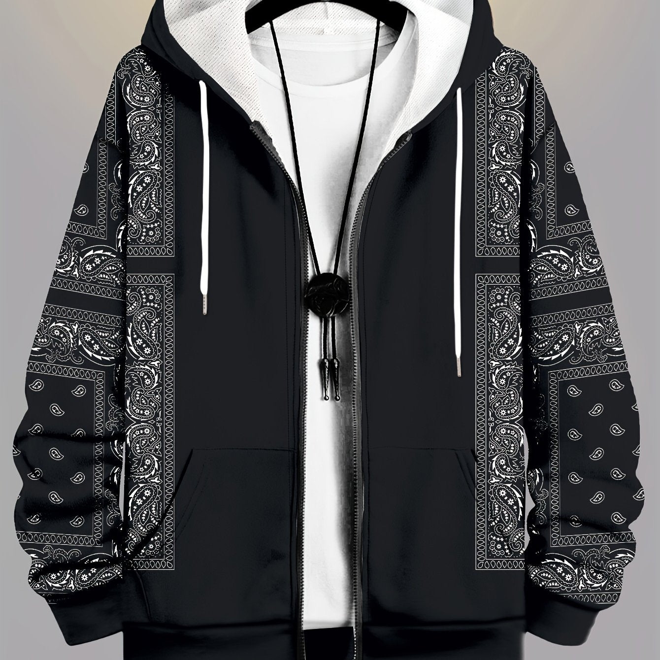 Veste à Capuche Homme Grande Taille – Imprimé Décontracté