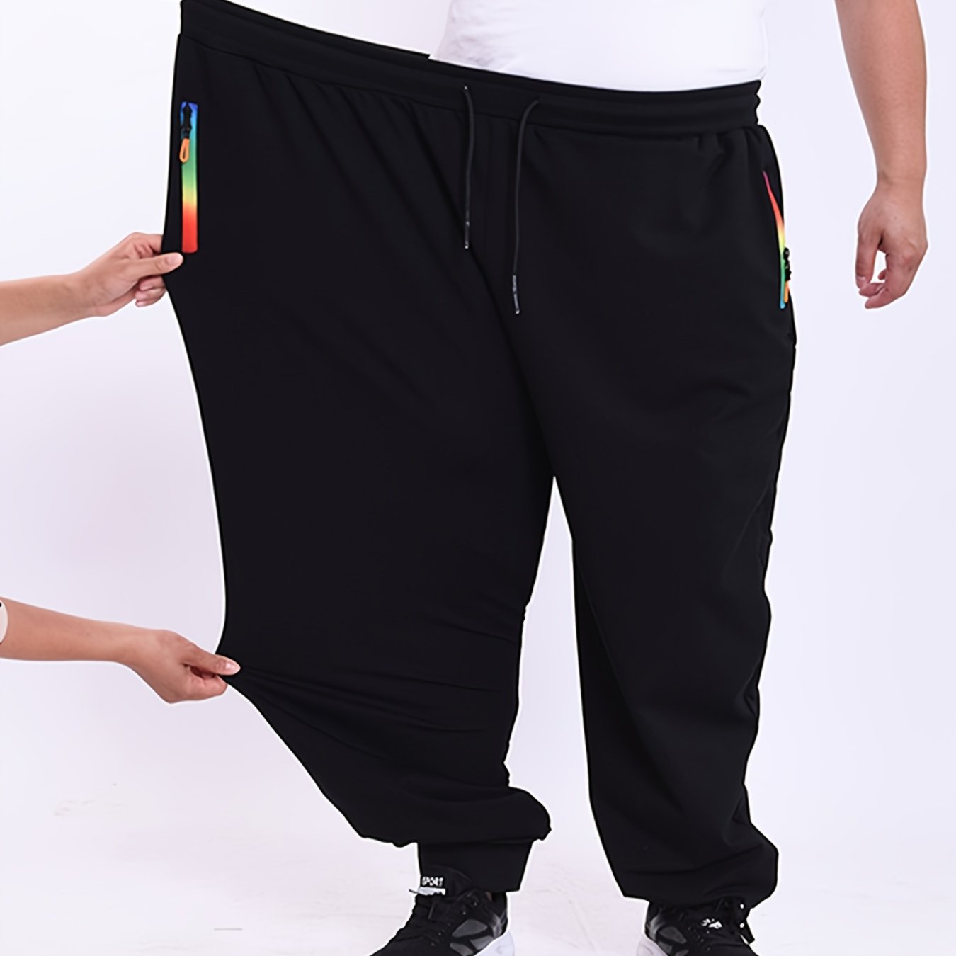 Pantalons Sport Homme Grande Taille 2XL-9XL – Loose Fit, Stretch, Zipper, Tout Saison