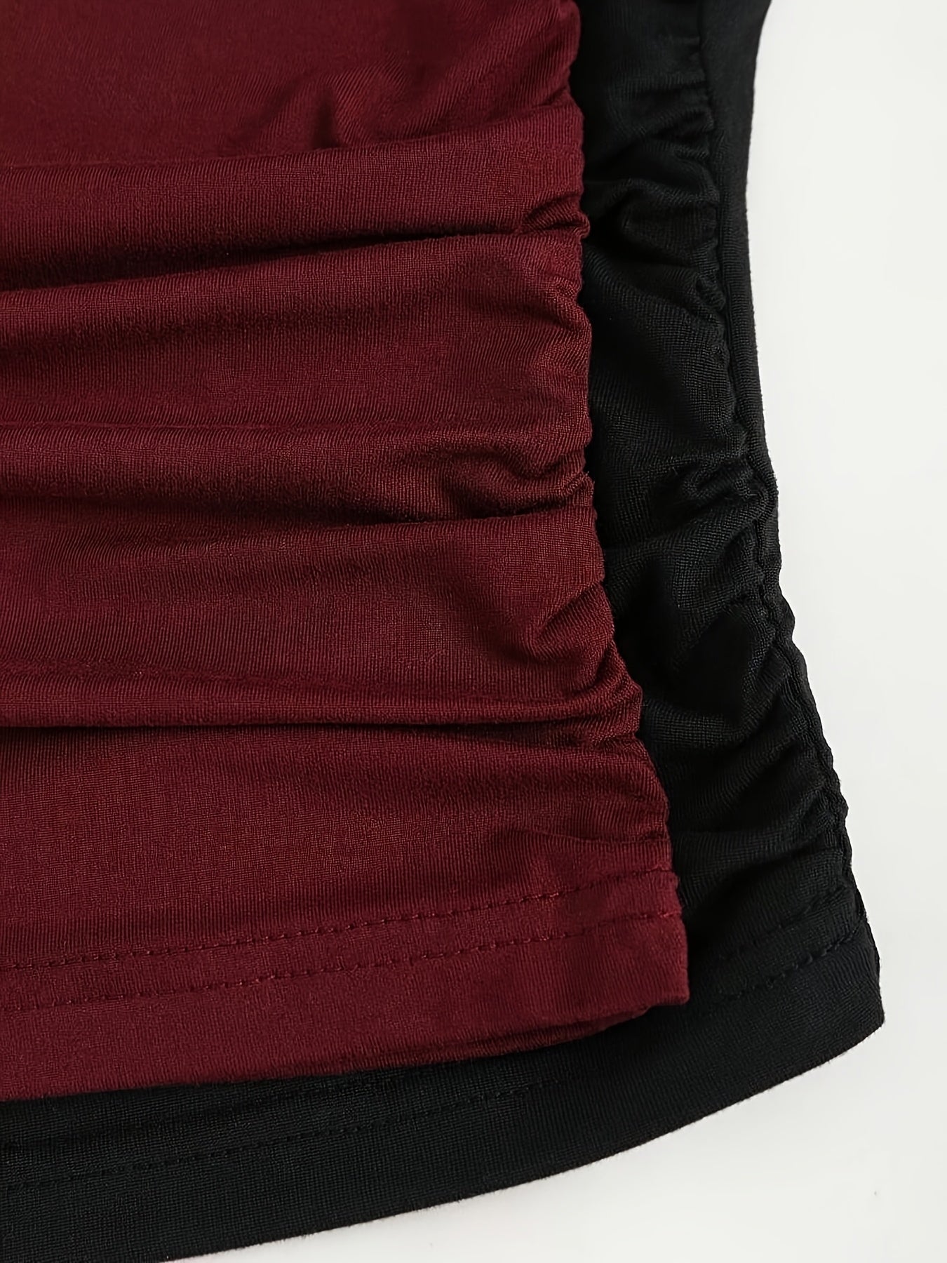 Lot de 2 t-shirts à manches longues pour femmes col montant plissé couche de base manches longues printemps été automne