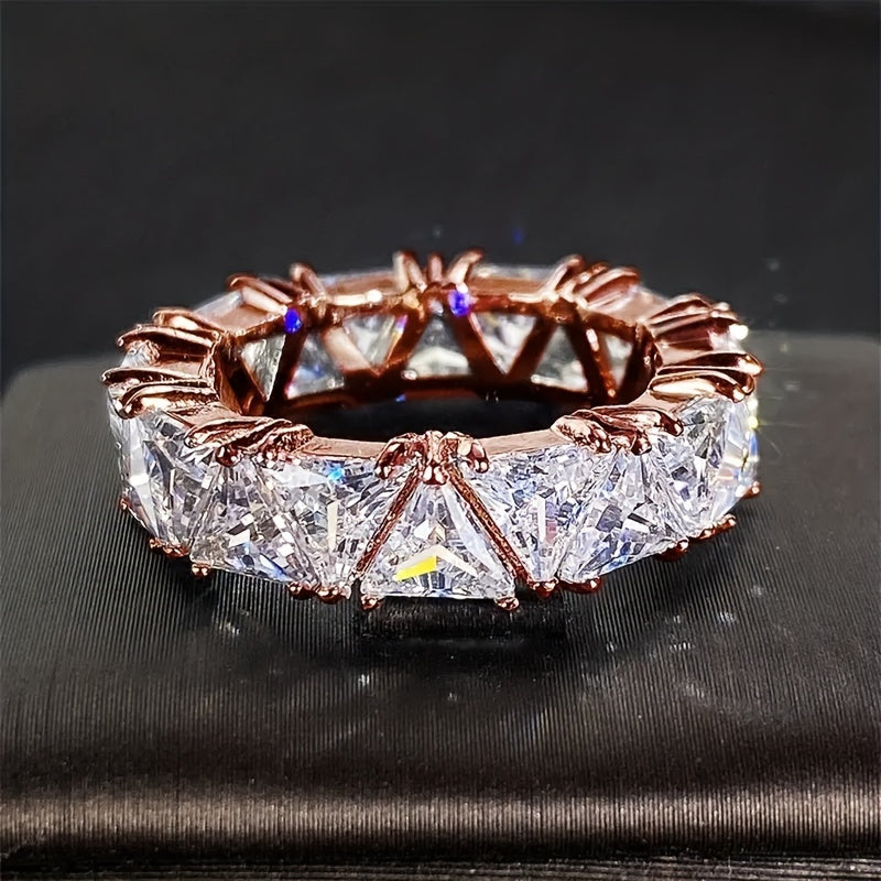 1 Ring Korean Style Classic Design Micro-Pave Synthetic Zirconia Engagement Ring for Women