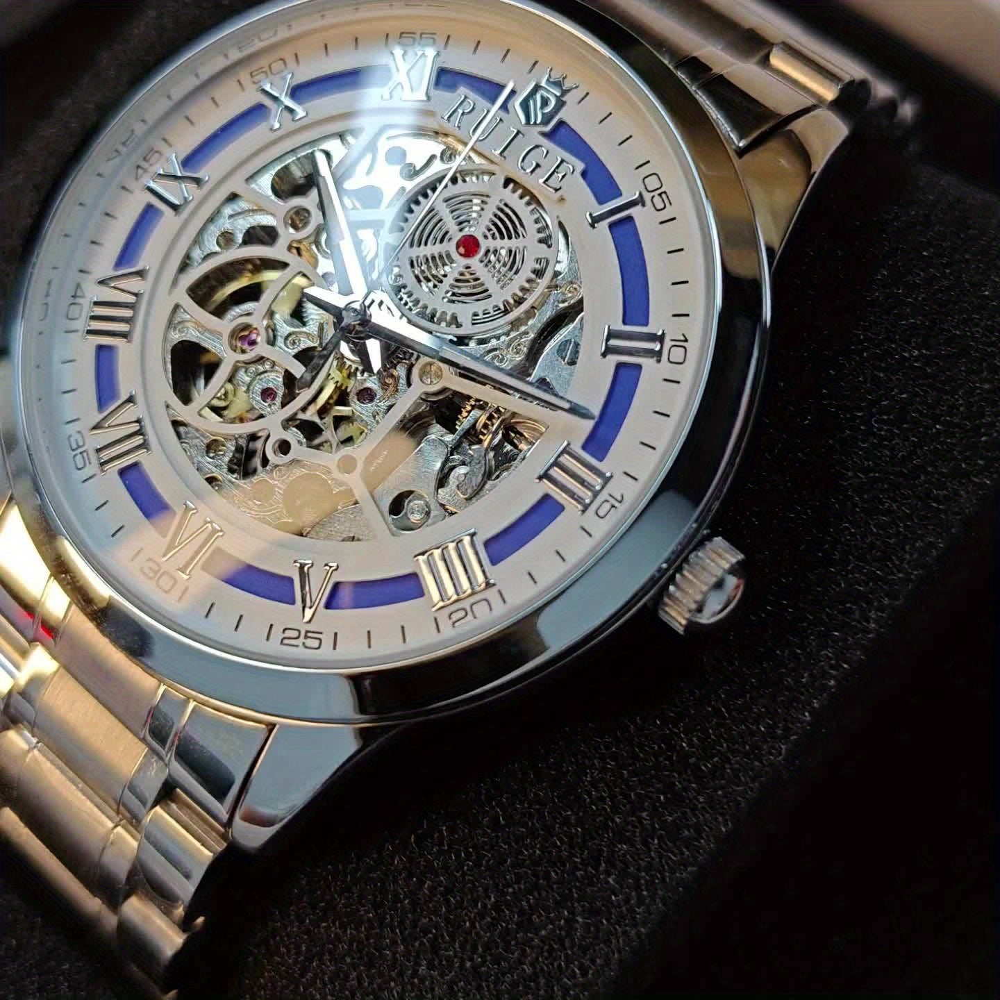 Montre Mécanique Automatique pour Homme – Cadran Squelette à Remontage Automatique, Aiguilles Luminescentes, Bracelet en Acier Inoxydable – Idéale pour le Quotidien, les Tenues Business & Formelles – Sans Batterie