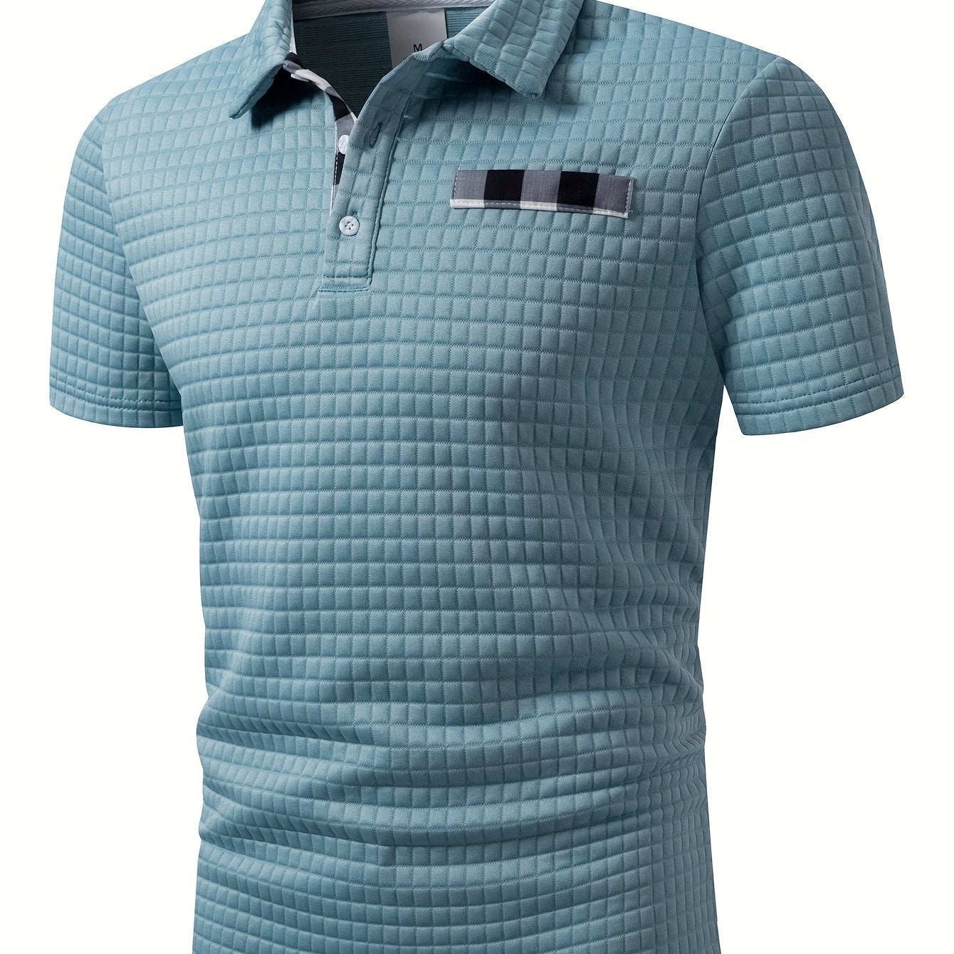 Men'S Casual Plaid Polo Shirt with a Short Sleeves, a Turnover Collar, And Button-Up Front. It'S a Stylish Everyday Wear, Perfect for Casual And Business Occasions.