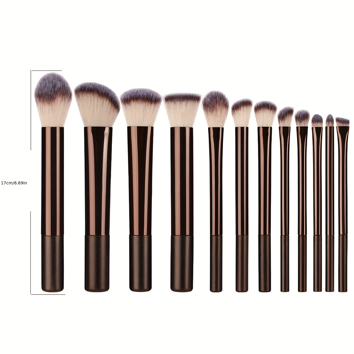 Ensemble de 12 pinceaux de maquillage pour débutants, comprenant des pinceaux à blush, à poudre, correcteur et à paupières, le tout dans un kit de beauté de voyage complet