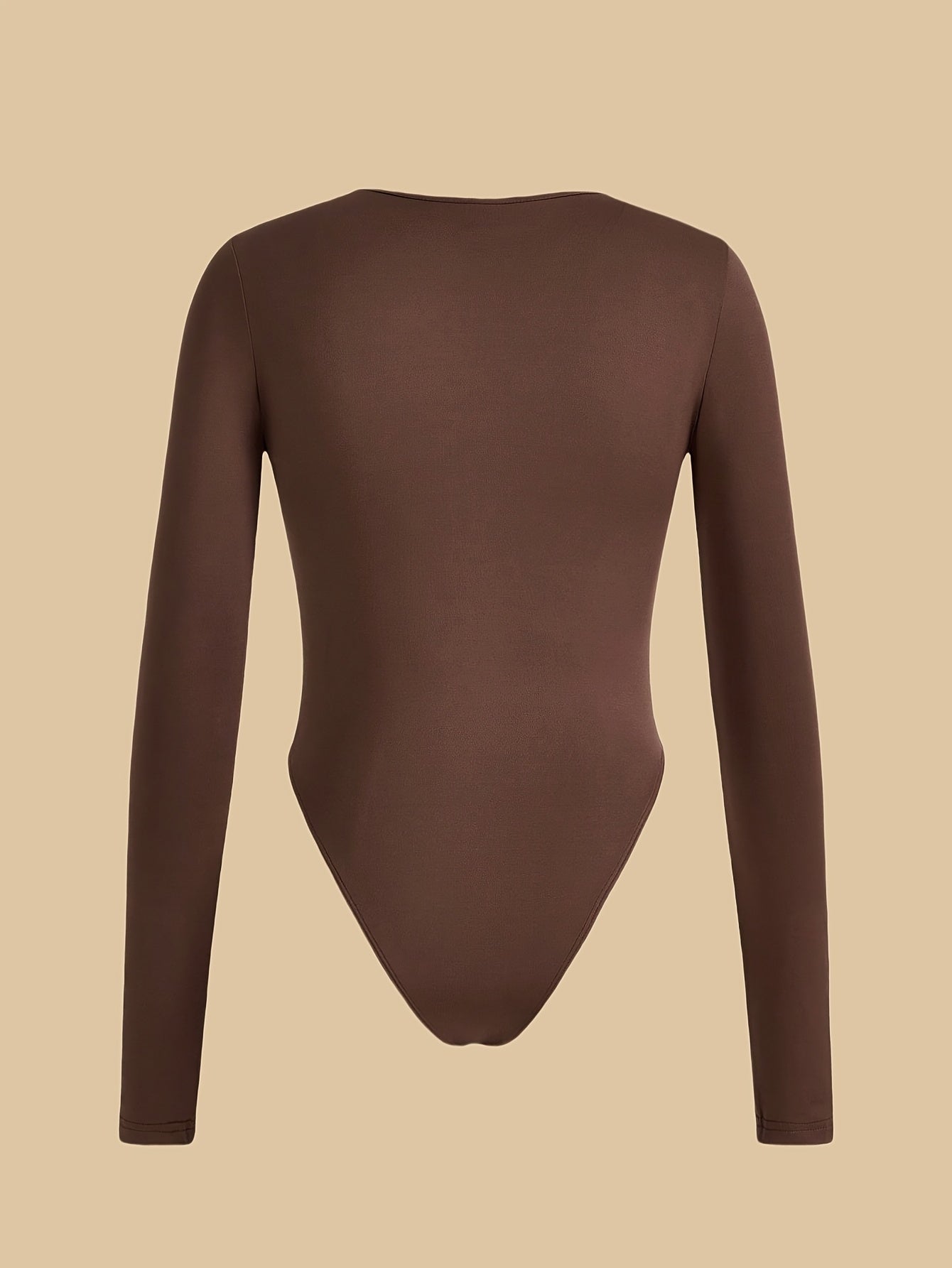 Lot de 3 bodys femme à manches longues, col rond, couleur unie, en maille polyester (95 %) et élasthanne (5 %), tissu extensible, style décontracté, manches régulières, adapté à toutes les saisons, grammage 180 g/m²