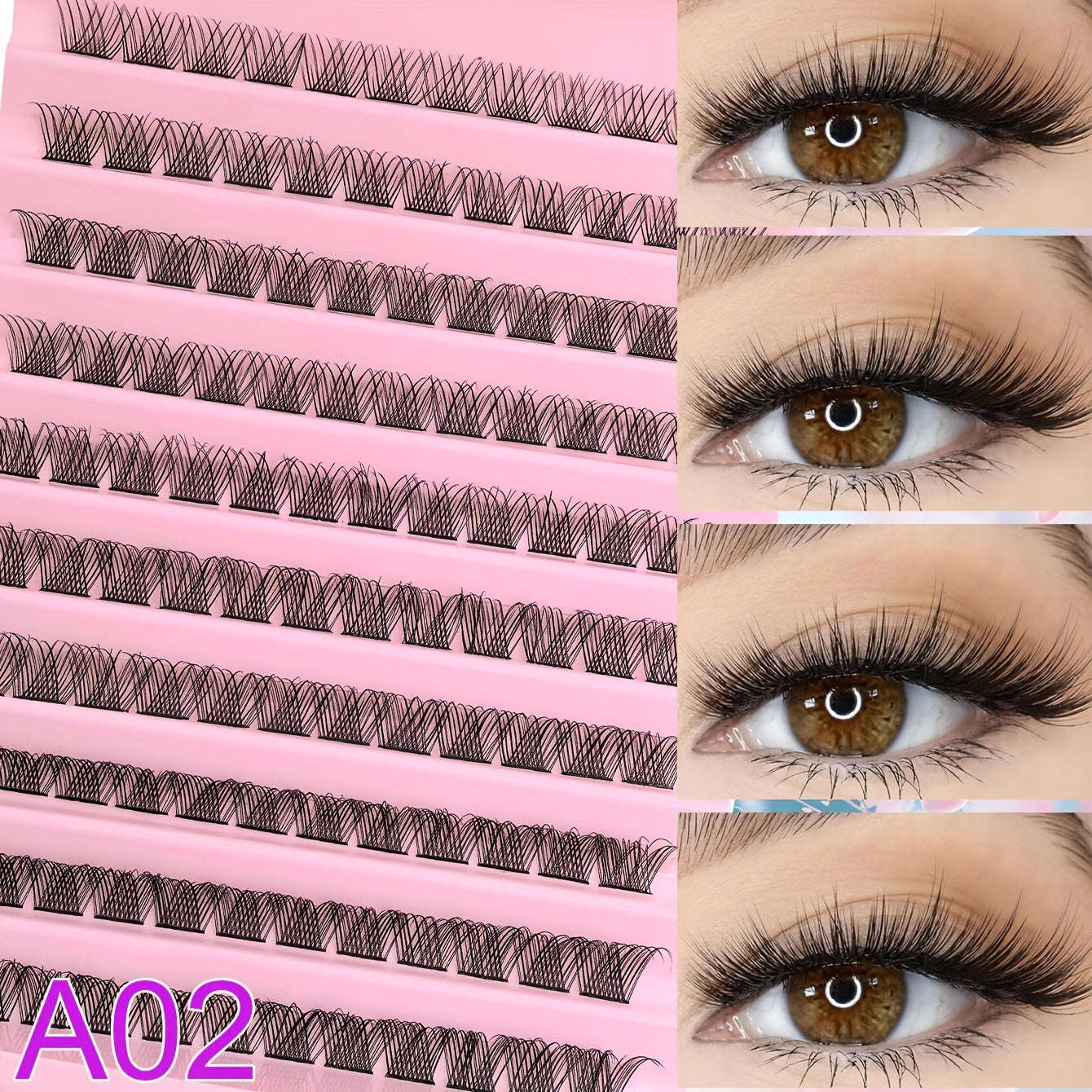120/200 pcs de Cils Individuels – D Curl, 8-16 mm Mélangés, Fins et Épais, Effet Naturel, Parfaits pour DIY Débutants, Réutilisables