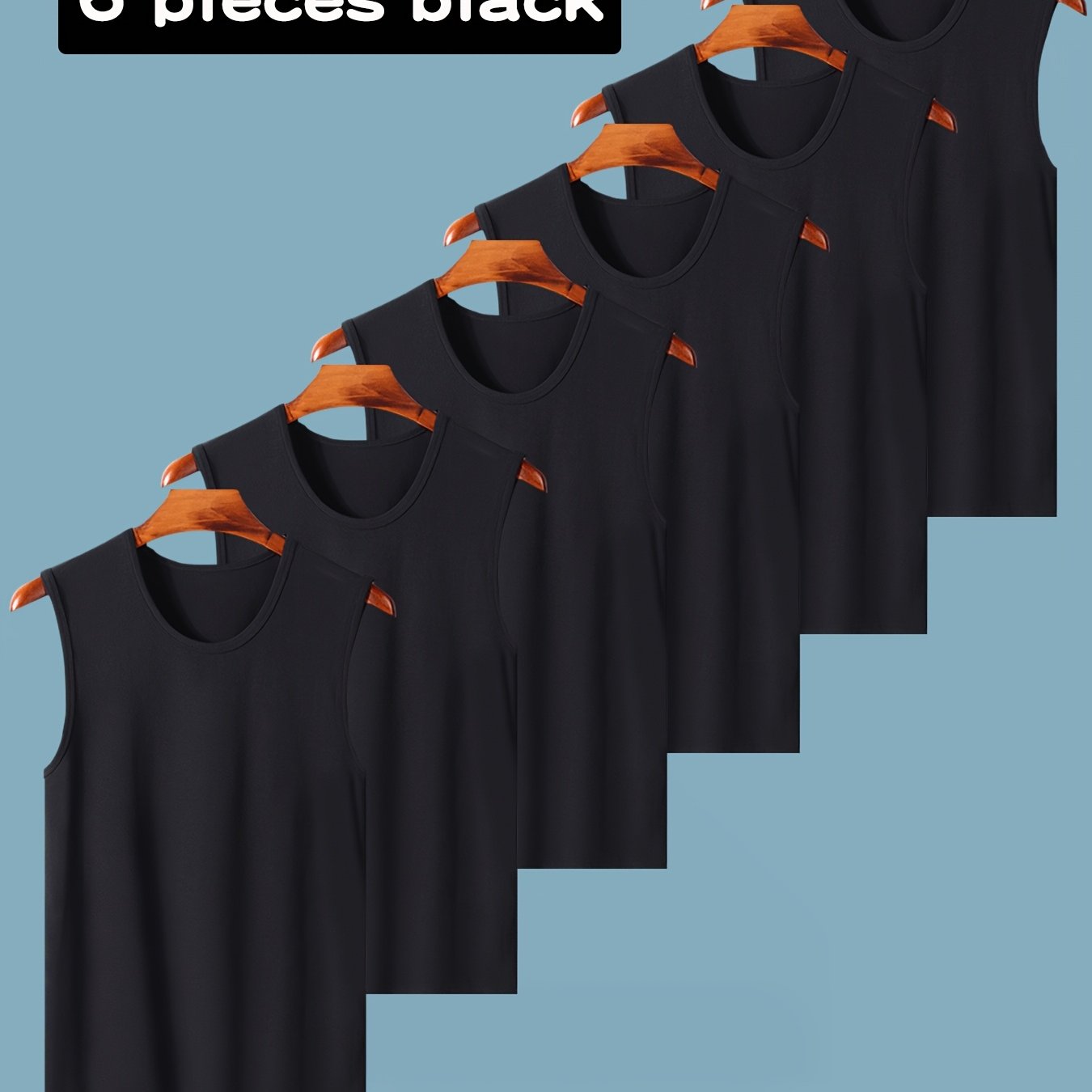 Lot de 6 Débardeurs Homme – Noir, Blanc, Gris, Confortables et Extensibles