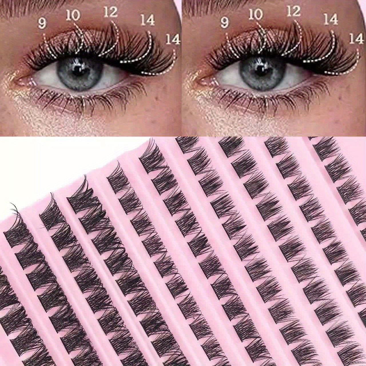 Lot de 120 Faux Cils – Courbure D, Longueurs Mixtes 9-14mm, Styles Fins et Épais, Effet Naturel, Réutilisables, Idéal Débutants DIY