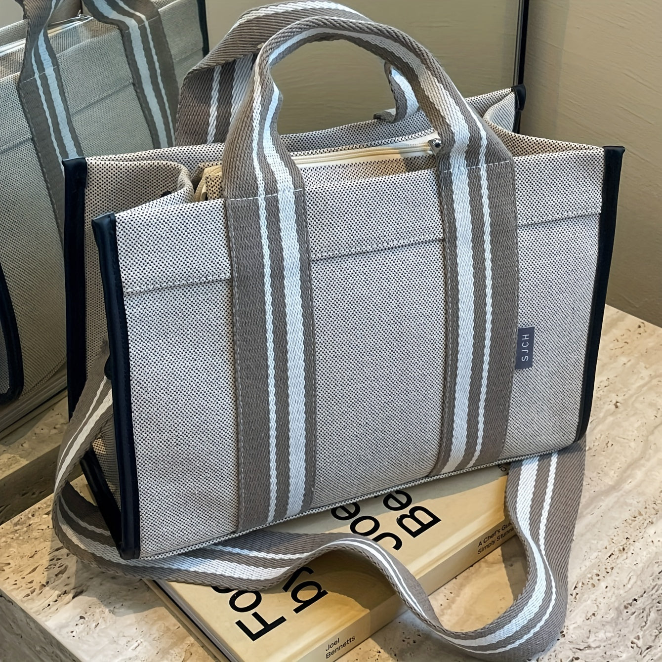 Sac Cabas Chic Grande Capacité – Sac Polyvalent à Porter à l’Épaule ou à la Main pour Femmes, Parfait pour le Travail et les Vacances – Nylon Durable avec Fermeture Éclair, Idéal pour Livres, Adolescents et Employées de Bureau