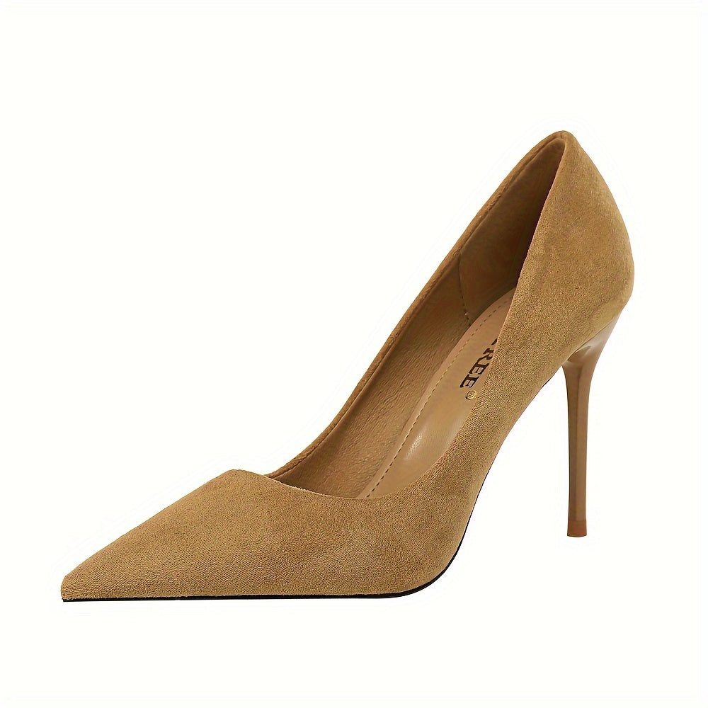 Escarpins Femme à Talons Aiguilles – Bout Pointu, Couleur Unie, Chaussures Habillées Élégantes à Enfiler pour Soirées