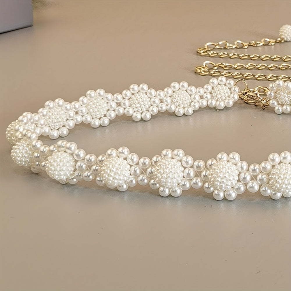 1 pc ceinture élégante pour femmes – Ceinture taille perles pour usage quotidien, robe, lanière en cristal, ceinture de mariage en perles pour femmes
