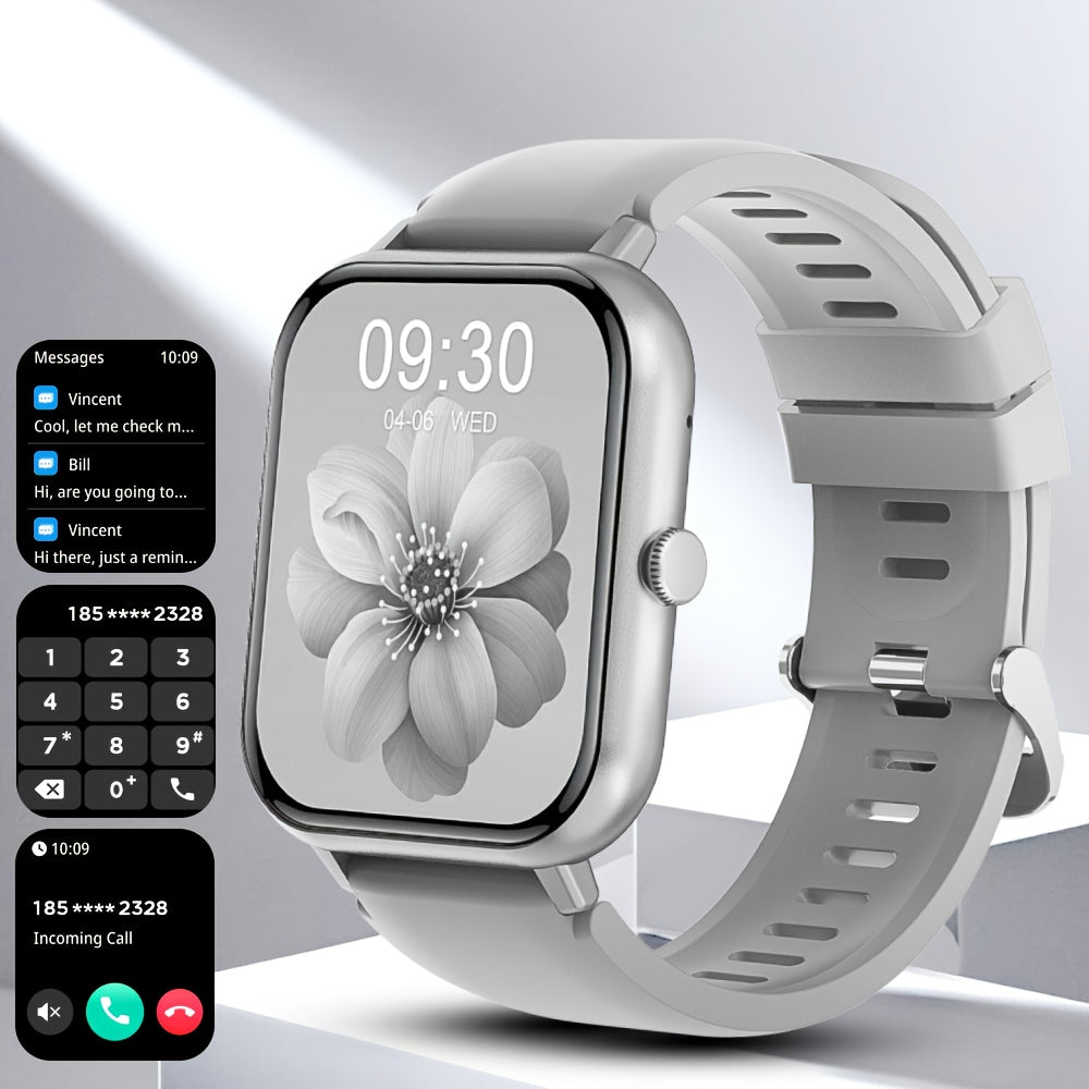 Montre connectée pour hommes et femmes – Idée cadeau, écran tactile complet de 4,65 cm, appels et messages, compatible Android/iPhone, montre de suivi fitness avec mode exercice, podomètre, distance, calories, plus de 100 modes sportifs, étanchéité IP68