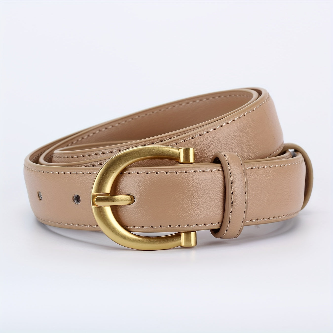 Ceinture à deux couches en cuir véritable pour femmes – Douce, résistante aux fissures, polyvalente pour jeans et robes, livrée dans un coffret cadeau élégant (taille unique : tour de taille 70,1 cm à 93,98 cm)
