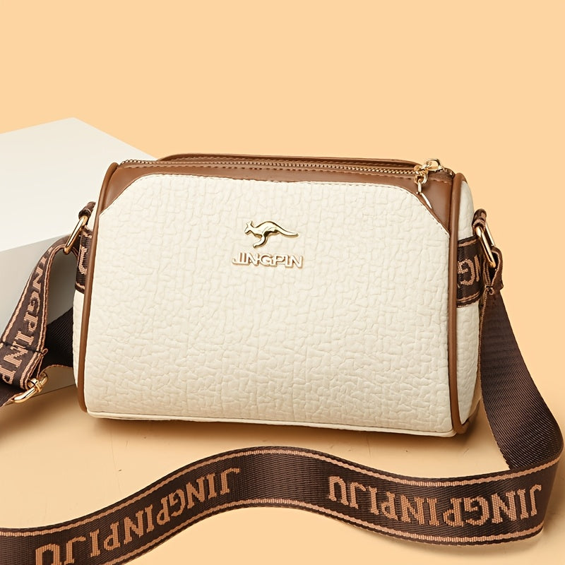 Sac bandoulière femme 2, style oreiller, polyvalent, couleur unie, 3 compartiments, chic et tendance