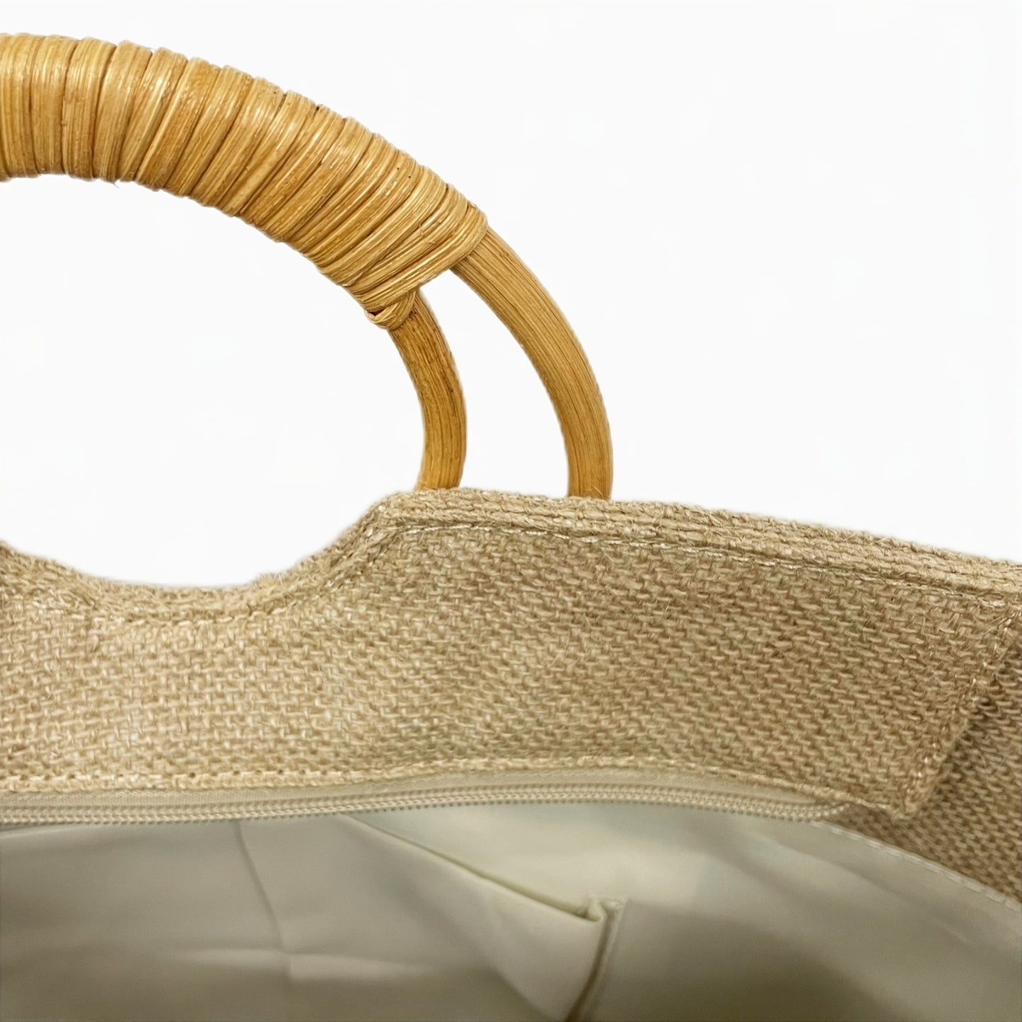 Sac Cabas Femme Brodé et Perlé à Motif Floral – Poignée Tressée, Grande Capacité, Style Décontracté Plage et Vacances, Bandoulières Fixes, Fermeture Éclair, Doublure en Polyester, Multicolore