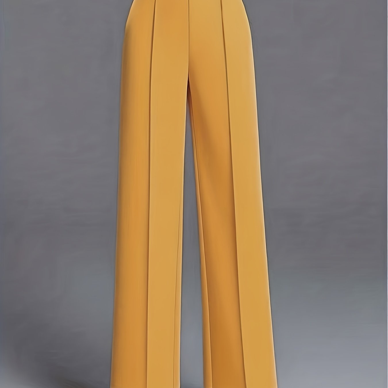 Pantalon Femme Grande Taille Élégant – Taille Haute, Jambe Large, Couleur Unie Rose et Bleu Marine