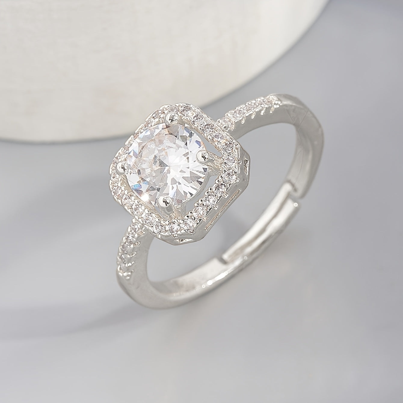 5pcs Set Women's Luxury Minimalist Cubic Synthetic Zirconia Wedding & Party Ring Set - Look Elegant for Daily Wear, Special Events, Year-Round Versatile Matching Set (No Plating)