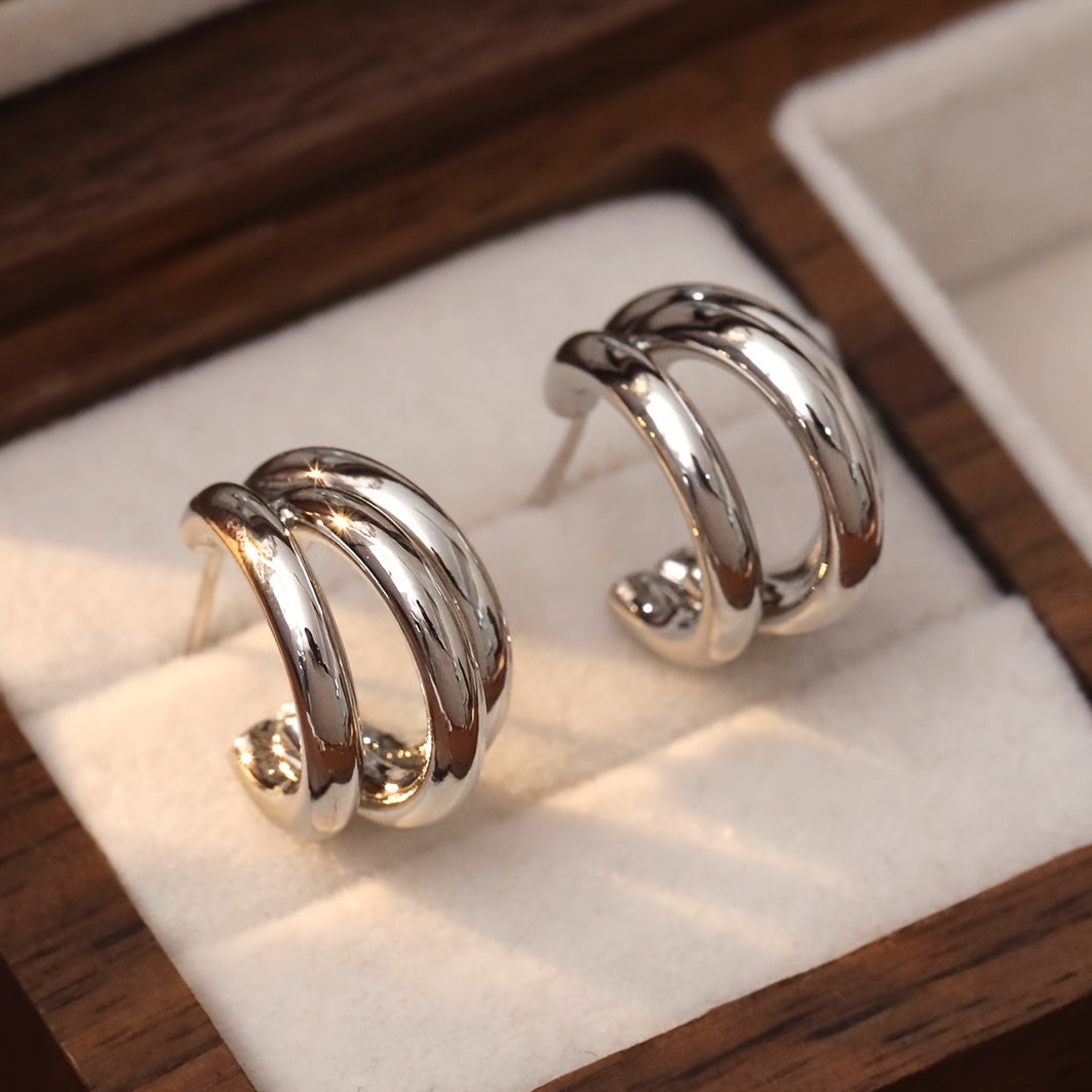 Boucles d’Oreilles Créoles Femme – Acier Inoxydable Hypoallergénique, Plaqué Or 18K, Anti-Décoloration, Confortables et Polyvalentes, Élégantes et Simples, Bijoux de Qualité pour Quotidien ou Soirées