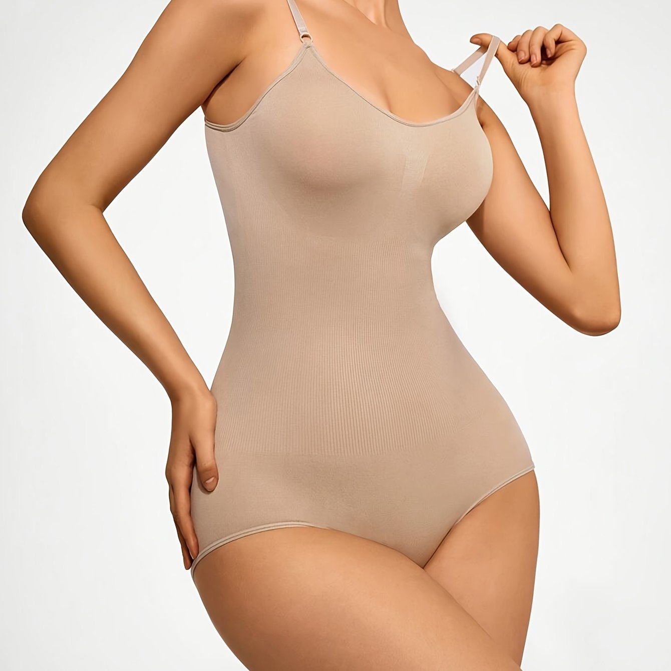 Body sculptant femme intégral – maintien posture, ajustable, taille haute avec contrôle du ventre et soutien poitrine, longueur complète, texture lisse, lavable en machine, style combinaison couleur unie pour silhouette sablier