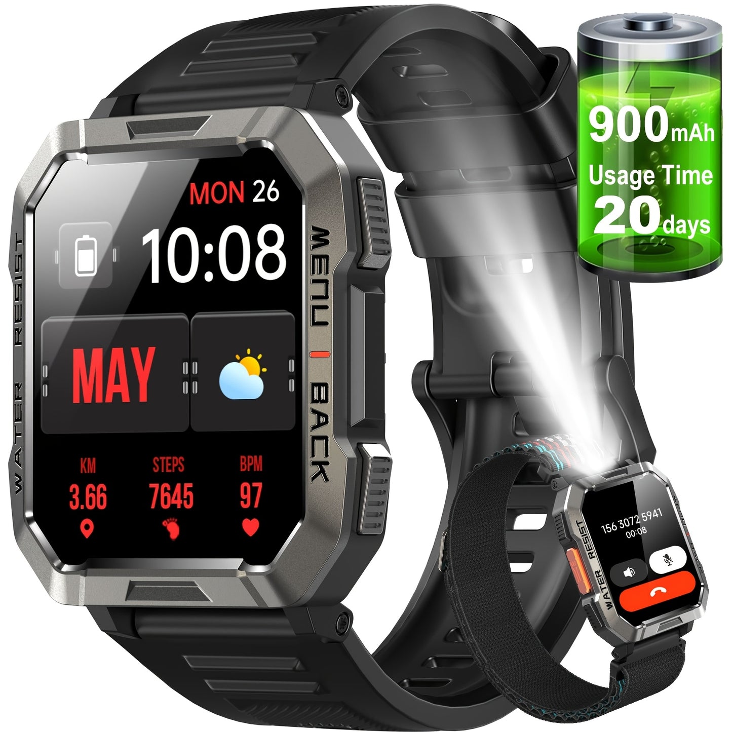 Montre Connectée Homme et Femme – Appels, Réception, Numérotation, Assistant Vocal IA, Écran 4,65 cm, Suivi Sportif et Fitness avec Podomètre, Calories, Distance, Idéal Cadeau Saint-Valentin ou Anniversaire