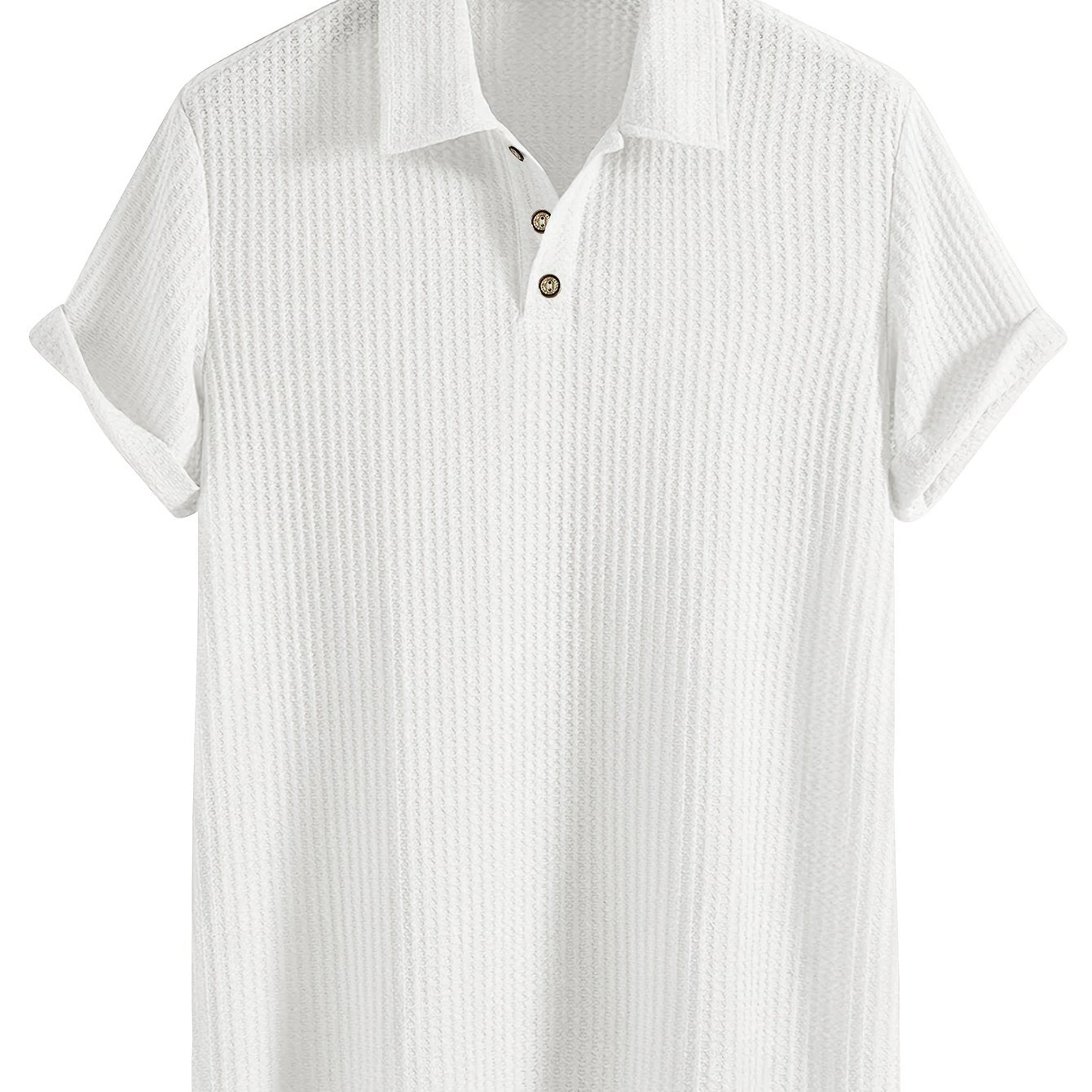 2025 New Casual Sport Shirt Men's Short Sleeve High-End Summer Solid Color Top T-Shirt Half-Sleeve Versatile Golf, Fishing, Basketball, Gym, Swimming & Beach Shirt with Lapel Collar