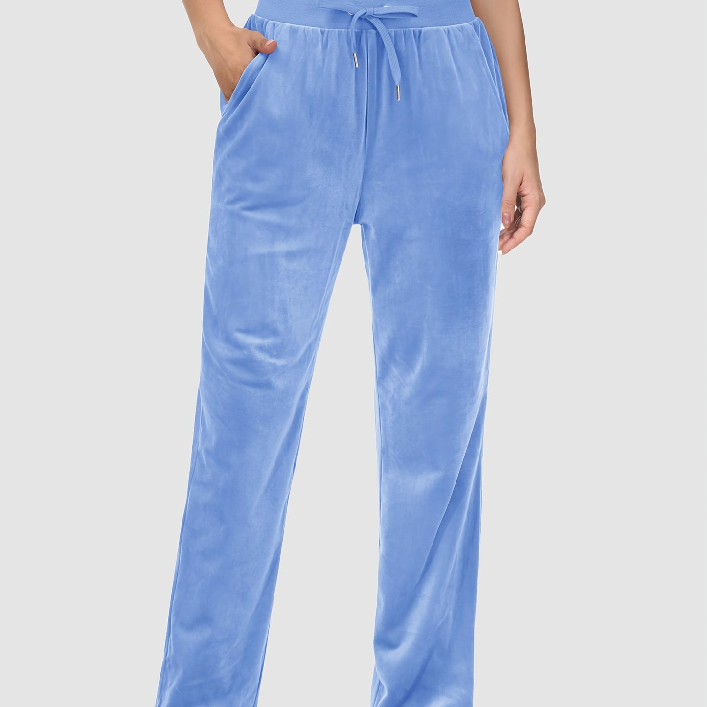 Pantalon Femme en Velours Doux avec Poches – Style Décontracté et Confortable