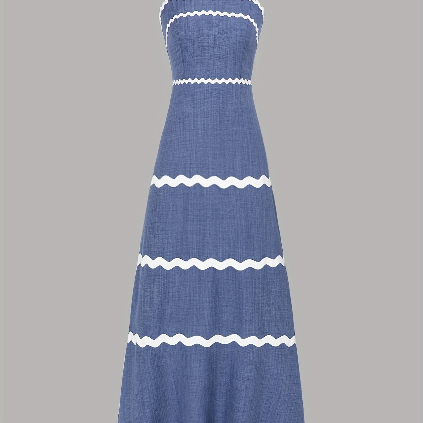 A Long, Casual, Elegant Summer Dress with Spaghetti Straps.