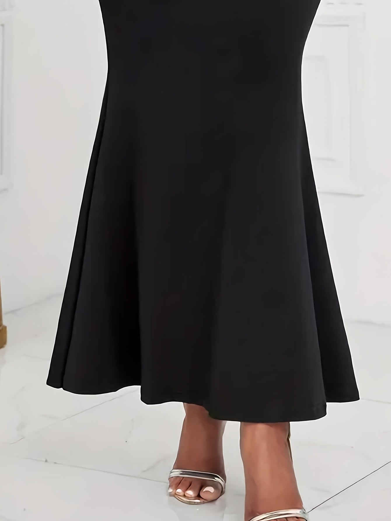 Women's Elegant Mermaid Evening Gown - Long Sleeve V-Neck Sequin Party Dress with Mesh Splicing, Heavy Mermaid Tail Skirt for Prom, Wedding, Cocktail Party - All-Season Formal Ball Dress (No Waistband, Hand Wash/Dry Clean)