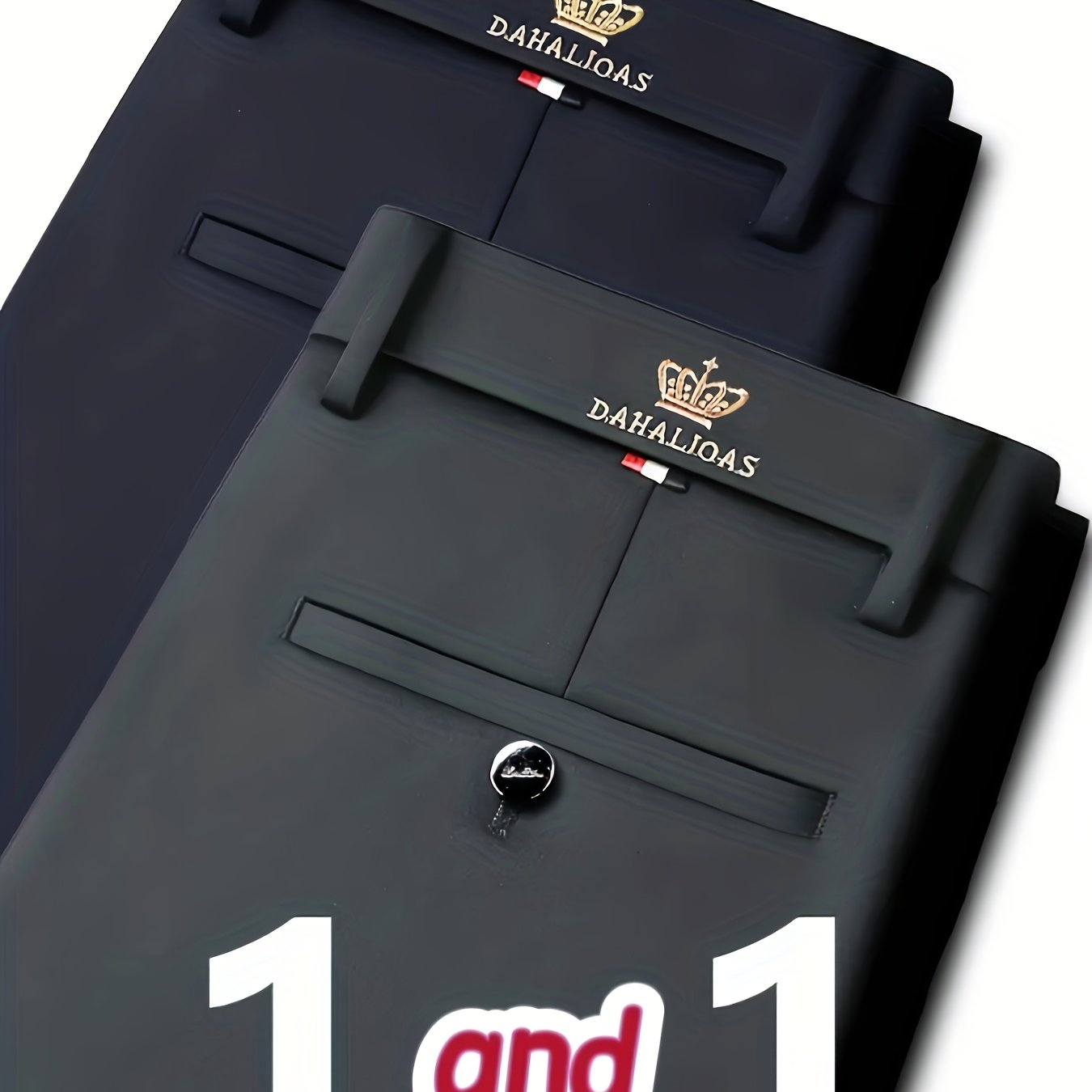 Pantalon formel et business pour homme – extensible, infroissable, taille mi-haute avec fermeture à boutons, toutes saisons, élégant noir, idéal bureau et tenue professionnelle, design brodé