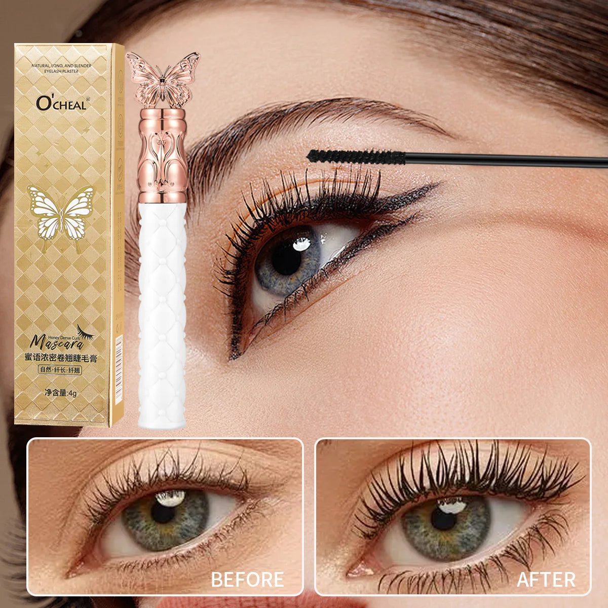 Mascara noir allongeant cils volume extra longue tenue waterproof séchage rapide naturel maquillage femme