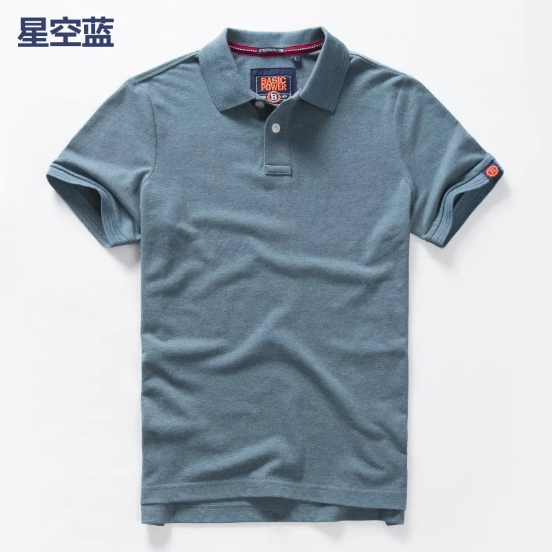 Polos d'été pour hommes chemises en coton à manches courtes lettre brodée emblème chemise Simple pour homme taille M-3XL BP6900