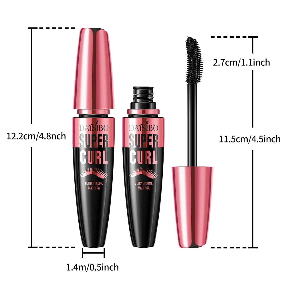 Mascara 4D épais et long waterproof recourbant volume anti-bavure longue tenue grands yeux outil maquillage