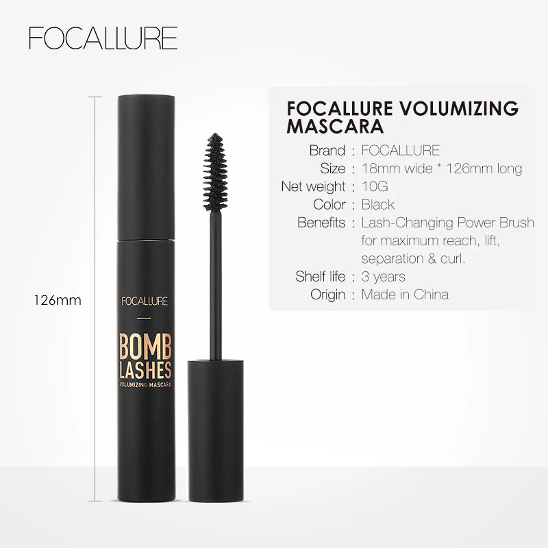 Mascara 3D fibres de soie noir volume et recourbant waterproof extensions cils épais