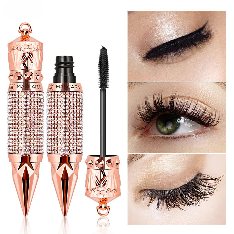 Mascara 4D diamant fibres de soie waterproof allongeant et volumisant cils noir