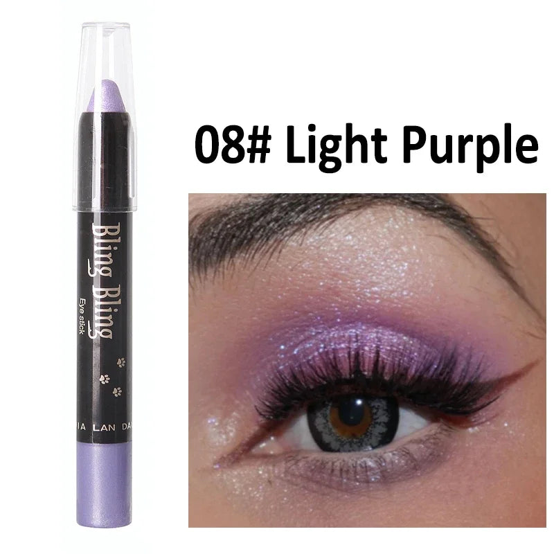 Crayon fard à paupières soyeux, mat et pailleté, longue tenue, waterproof, ne coule pas, highlighter nacré, eyeliner gel, maquillage yeux