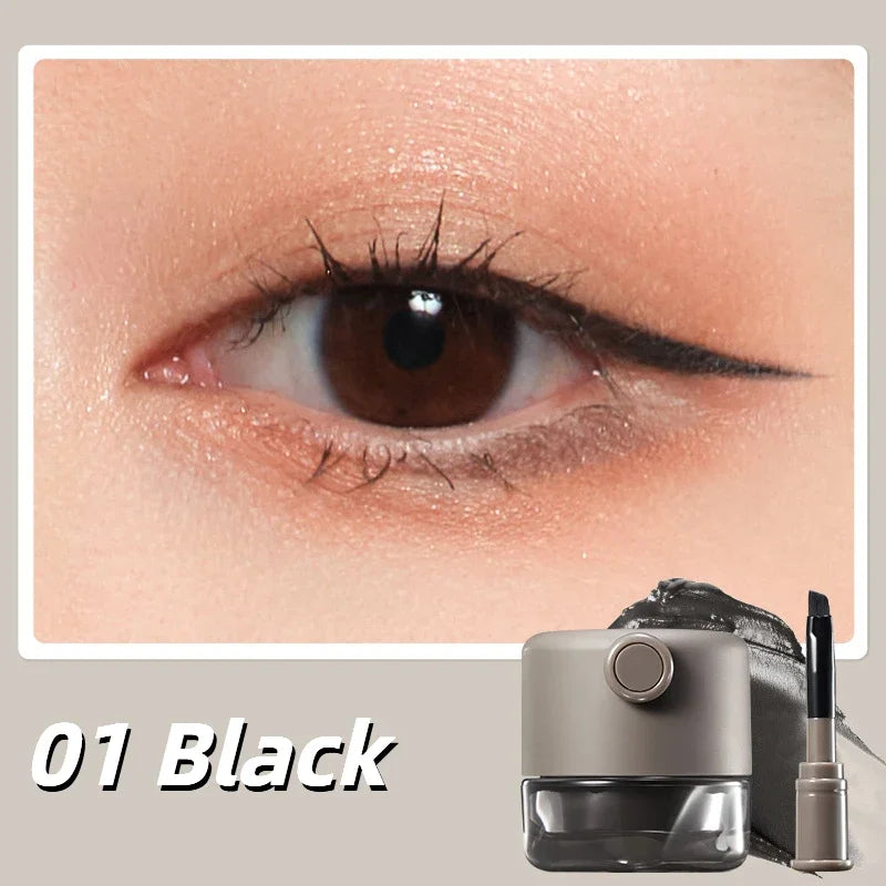 Eyeliner gel – noir ou marron, waterproof, anti-bavure, longue tenue, séchage rapide, maquillage des yeux