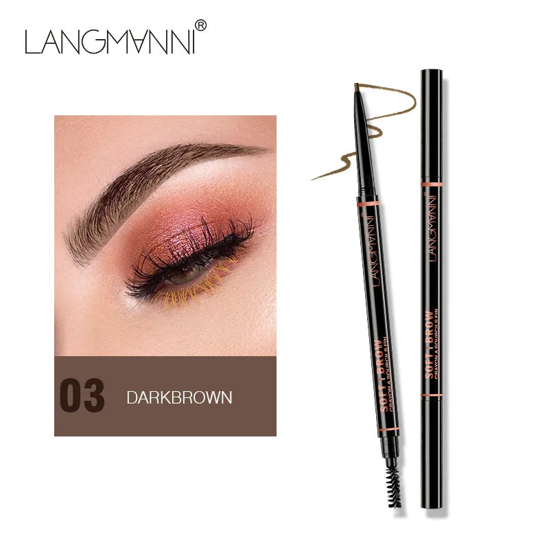 Crayon sourcils double embout rotatif 1,5 mm waterproof avec brosse