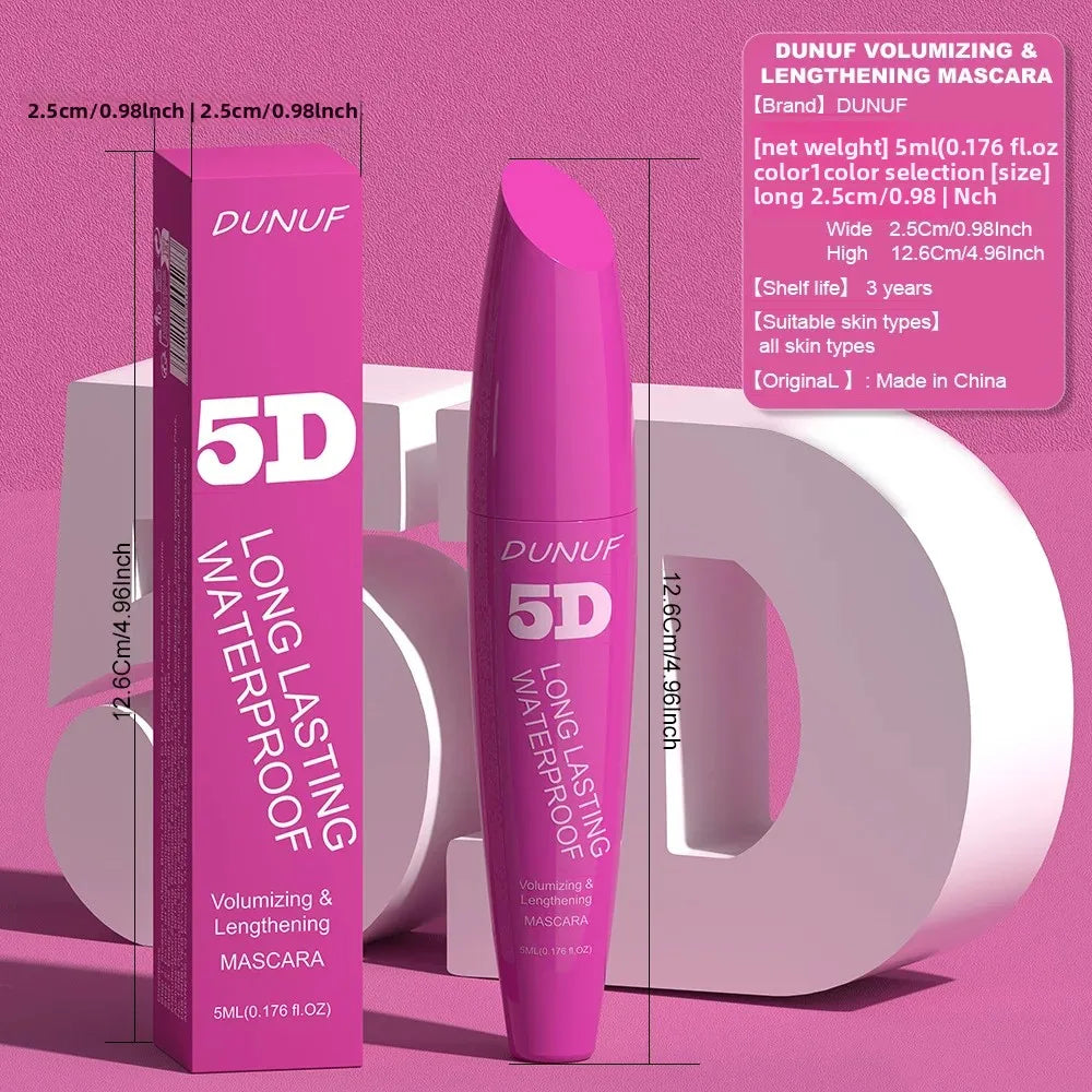 Mascara volumisant 5D waterproof longue tenue 24 h crème allongeante cils plus épais et fournis sans paquets