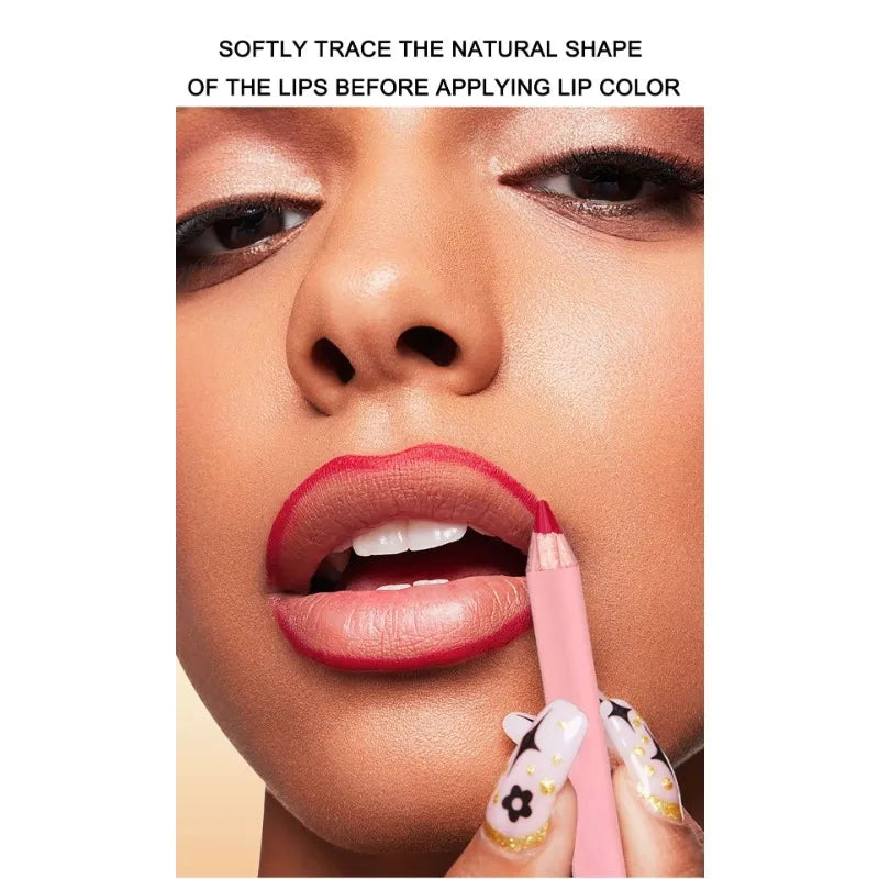 Set 12 Crayons à Lèvres Mat Nude – Waterproof, Contour et Maquillage des Lèvres, Teintes Rouge Mat, Crayon Cosmétique