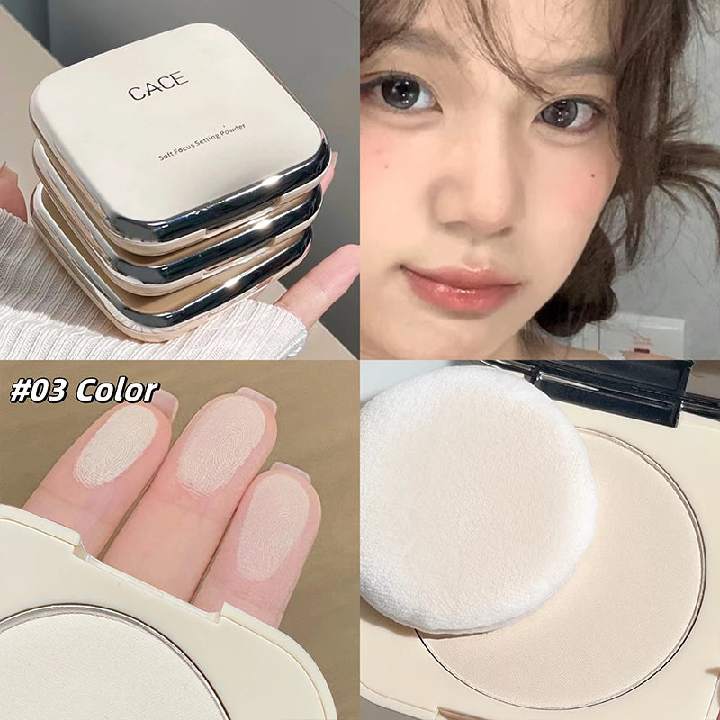 Poudre Compacte Coussinée pour le Visage – Douce, Fixante, Contrôle du Sébum, Fini Mat, Correcteur, Texture Lisse, Maquillage Pressé Cosmétique
