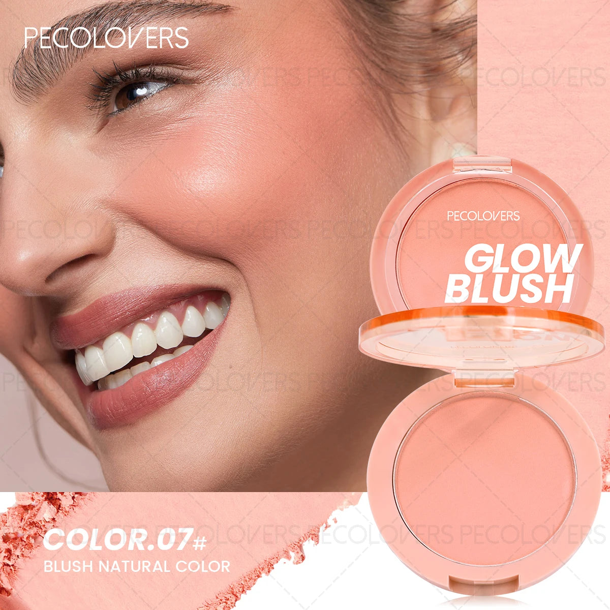 Palette de Blush 1 pièce — Résistante à l’Eau, Teinte Rose, Facile à Appliquer, Effet Maquillage 3D Naturel, Fini Mat, Nuances de Rouge